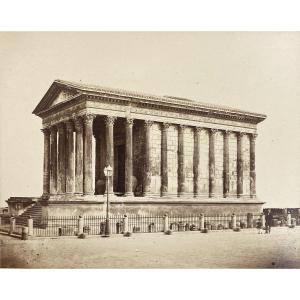 Maison Carrée, Nimes By Antoine Crespon Vintage Albumen Print C.1870