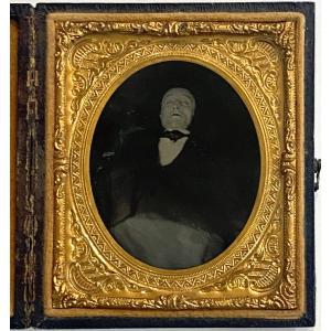 Post-mortem Ambrotype Homme En Habit Dans Union-case C 1870