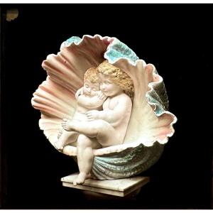 Cherubs "babies" Plaque For Magic Lantern - Glass Painting