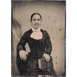 Large Tintype "portrait Of Woman" Circa 1880