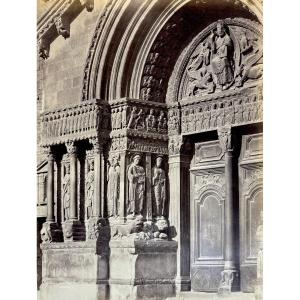 Portal Of Saint-trophime, Arles. Two Albumen Prints By The Bisson Brothers Circa 1857