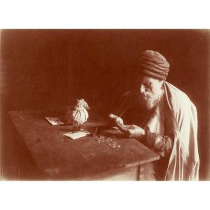 Money Seller, Tunis By Lenhert & Landrock Silver Print Circa 1905