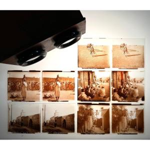 5 Stereo Glass Plates Africa: Algeria, Morocco, Somalia... And Viewer Circa 1910