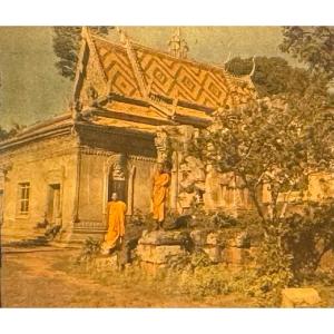 Autochrome Stereoscopic "the Pagoda, Cambodia" C.1933