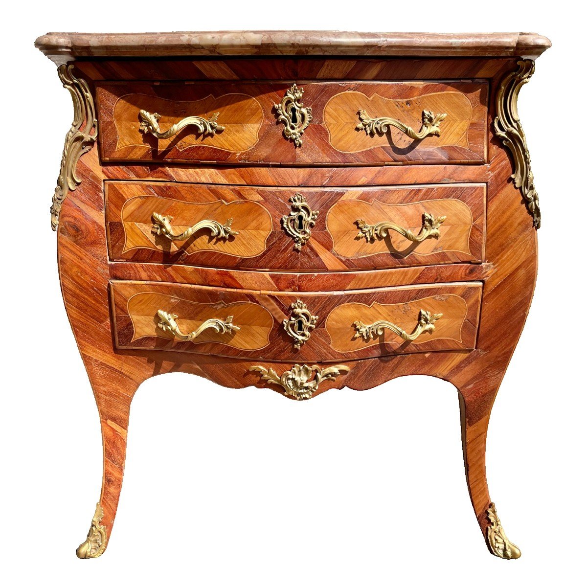 Louis XV Period Commode In Marquetry