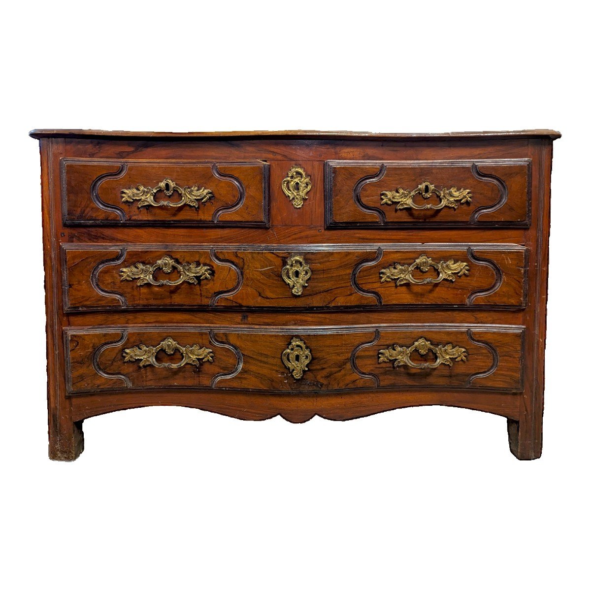 Commode XVIII ème époque Louis XIV En Noyer Massif 