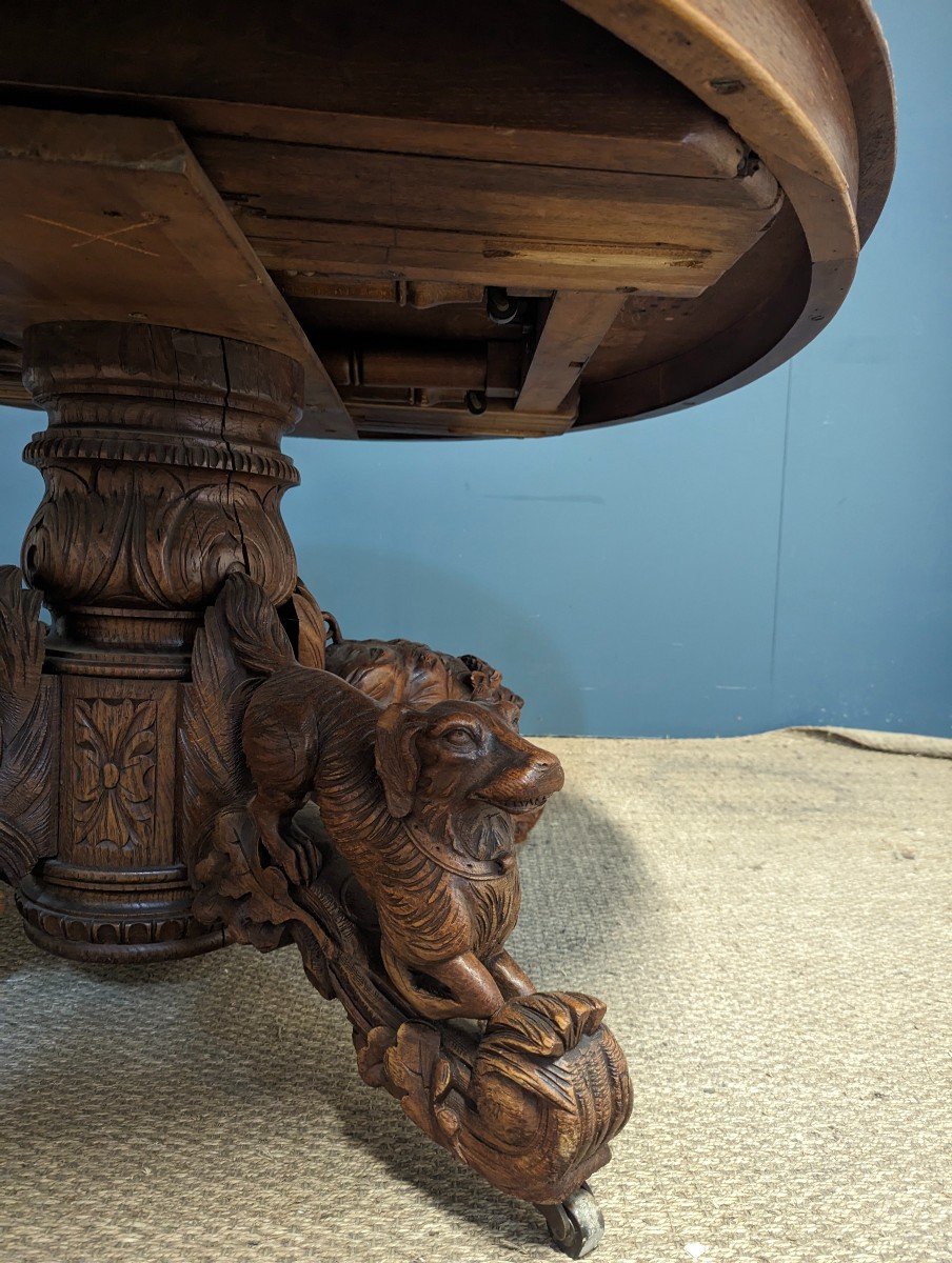 19th Century Table With Carved Hunting And Game Legs-photo-4