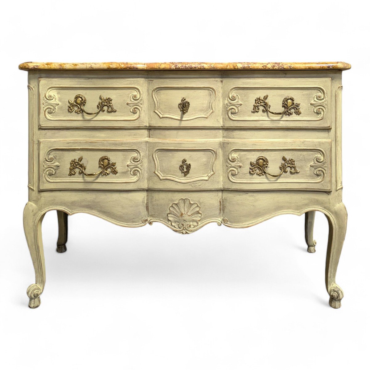 Louis XV Style Retouched Sauteuse Chest Of Drawers