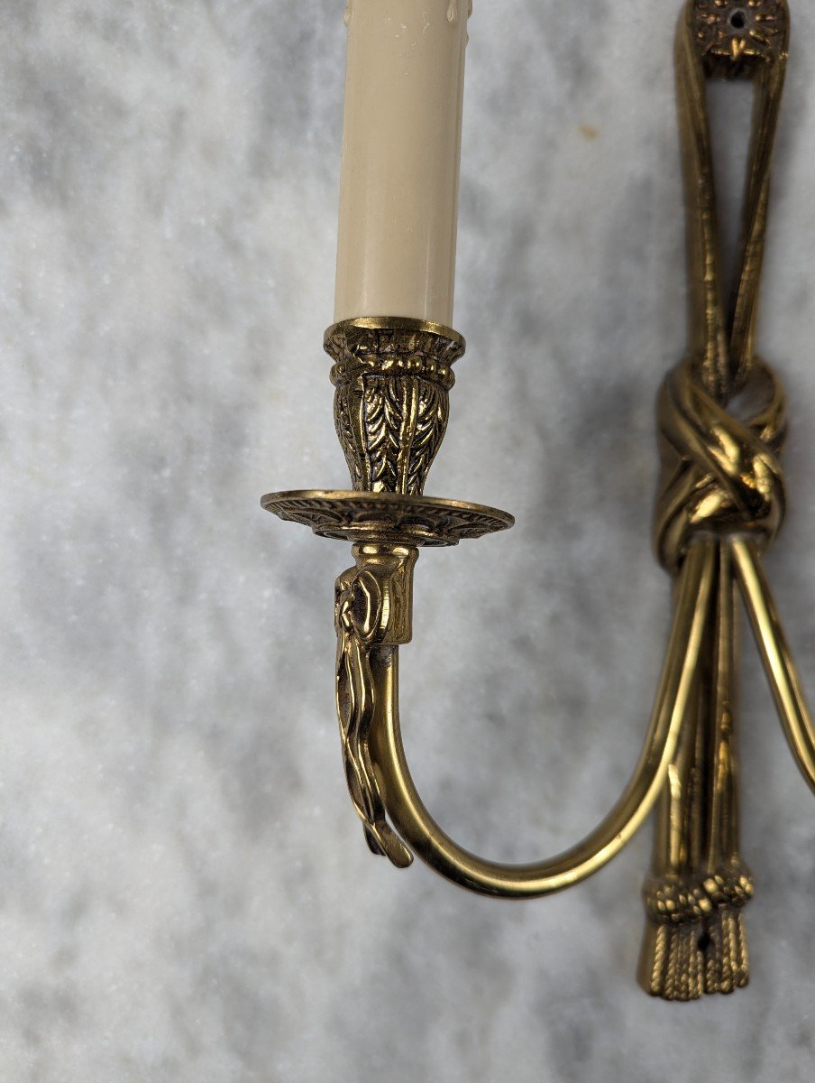 Paire d'Applique En Bronze De Style Louis XVI-photo-4