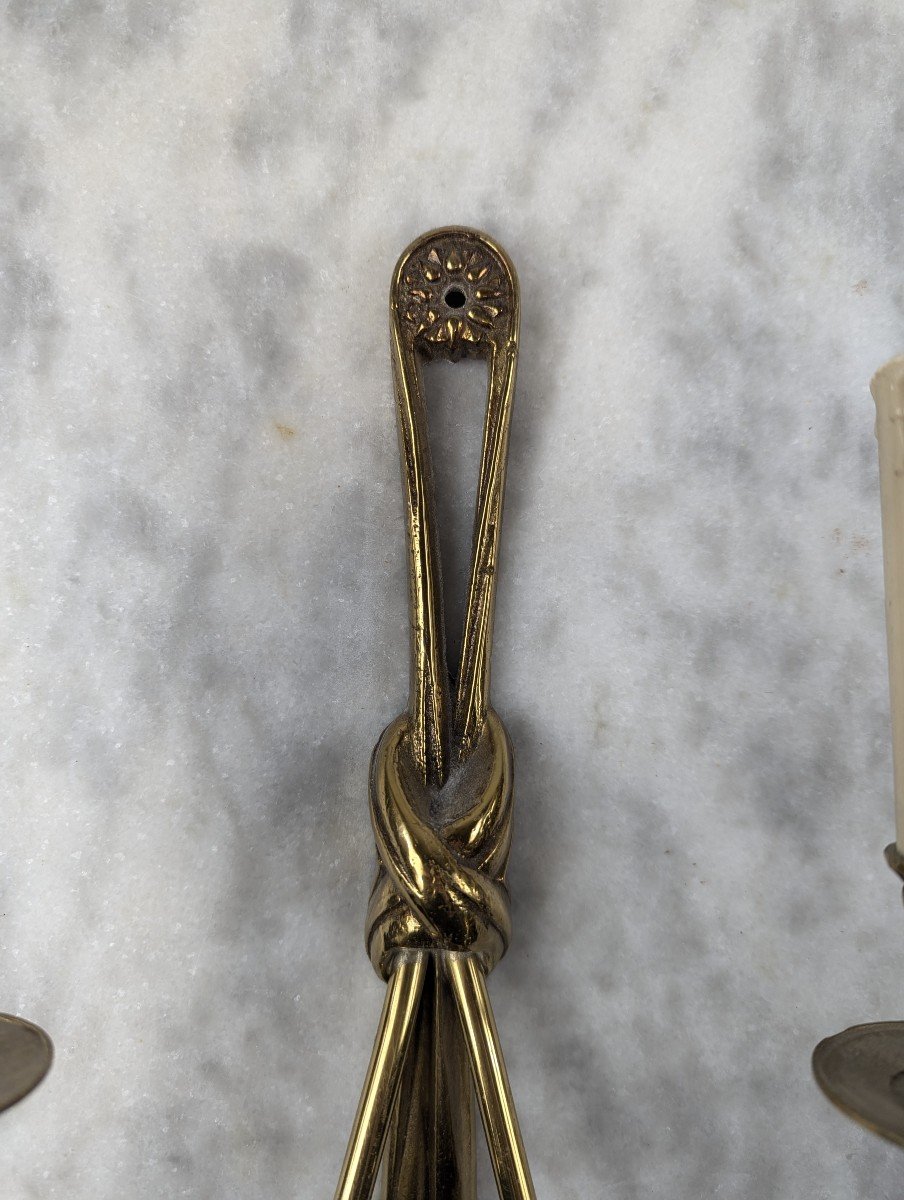 Paire d'Applique En Bronze De Style Louis XVI-photo-1