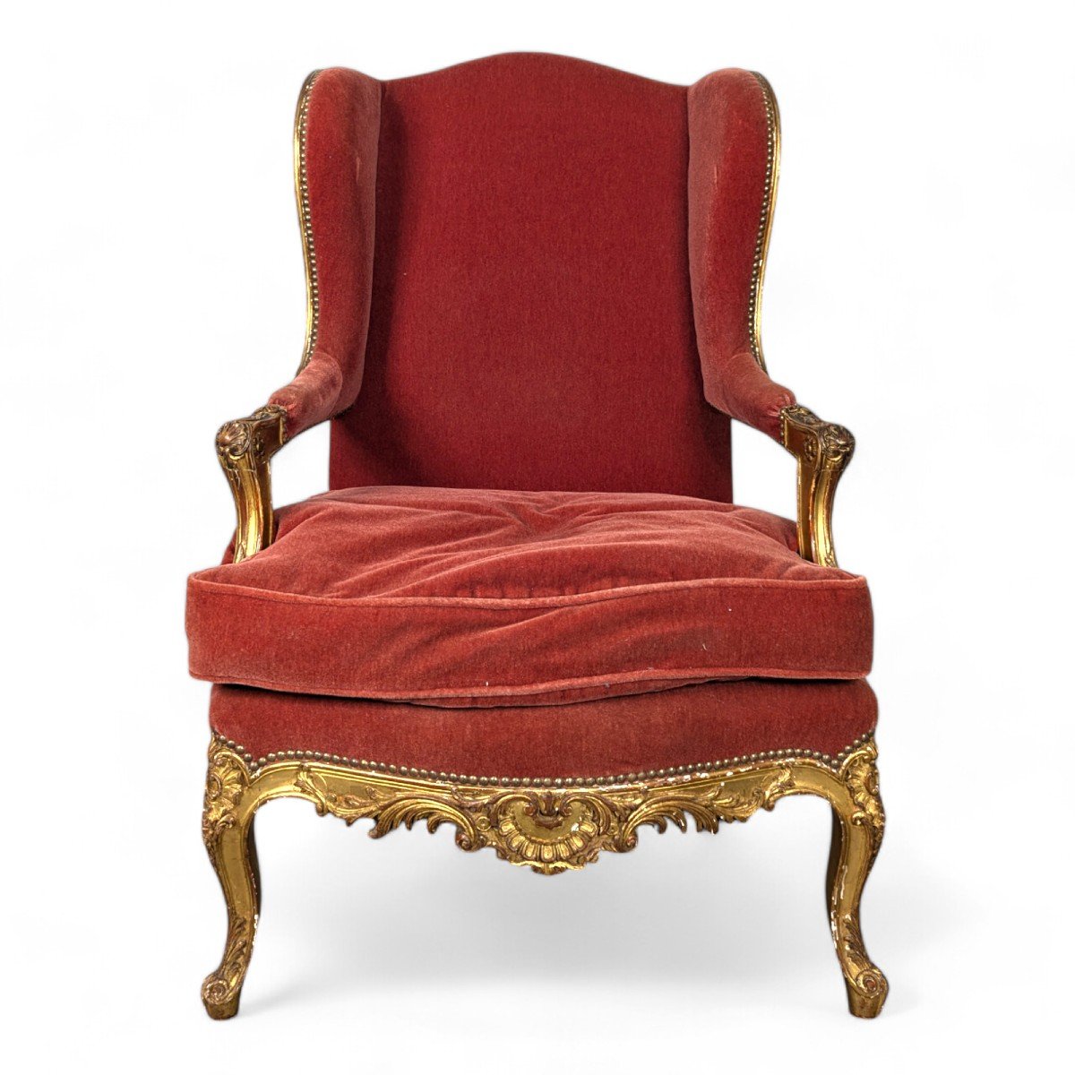 Fauteuil Bergère En Bois Doré De Style Régence