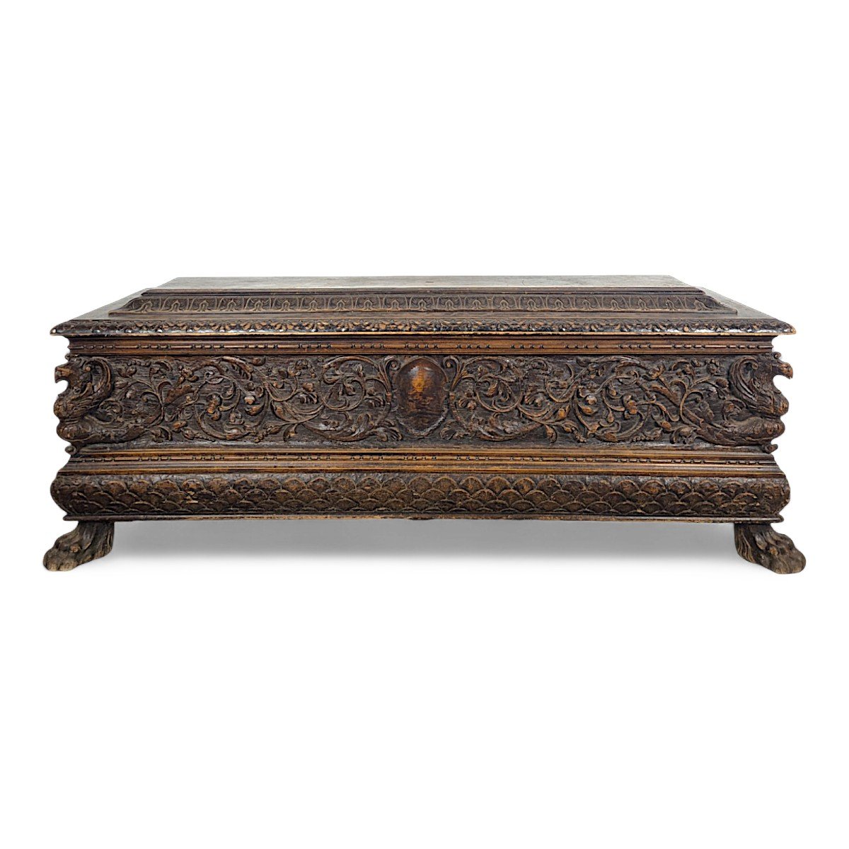 17th Century Italian Cassone Chest With Carved Claw Feet