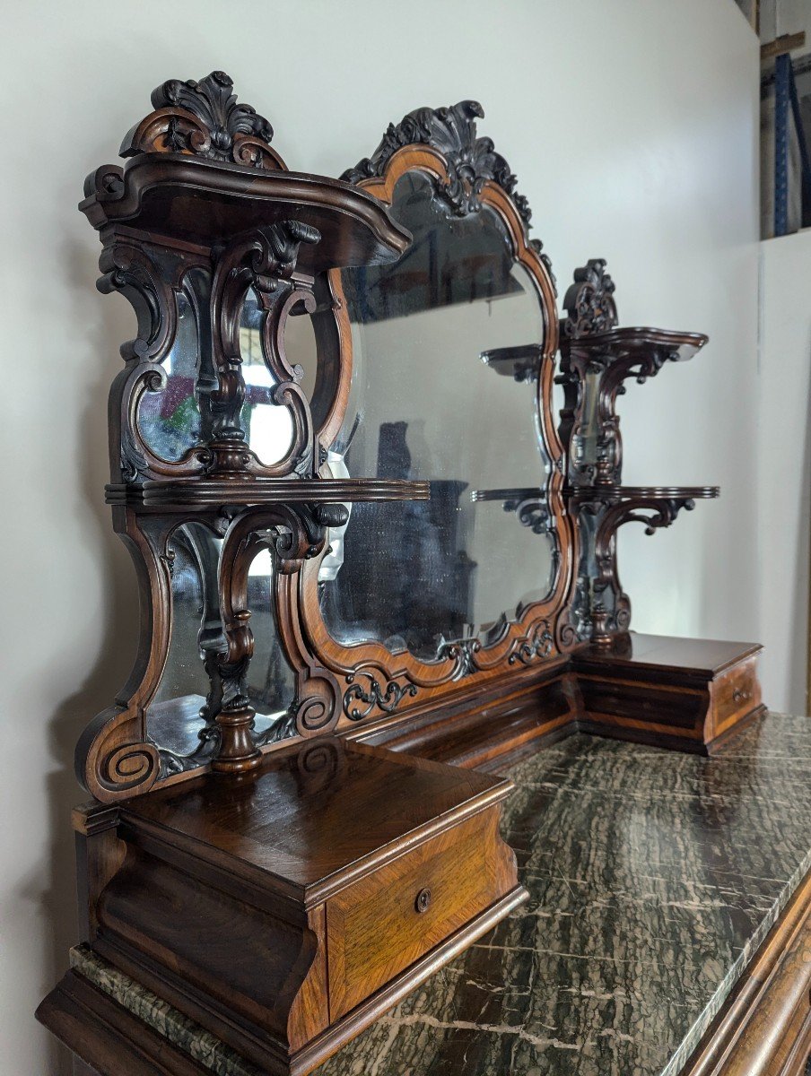 Dressing Table In Rosewood And Rosewood, Napoleon III Period-photo-2