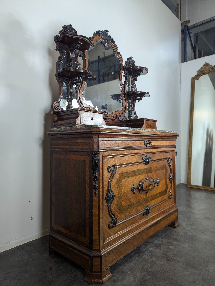 Dressing Table In Rosewood And Rosewood, Napoleon III Period-photo-5