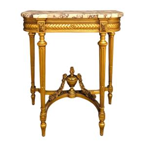 Console De Style Louis XVI En Bois Doré époque Napoléon III