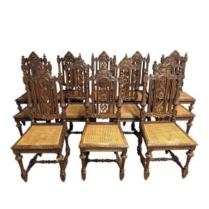 Series Of 12 Henri II Style Chairs