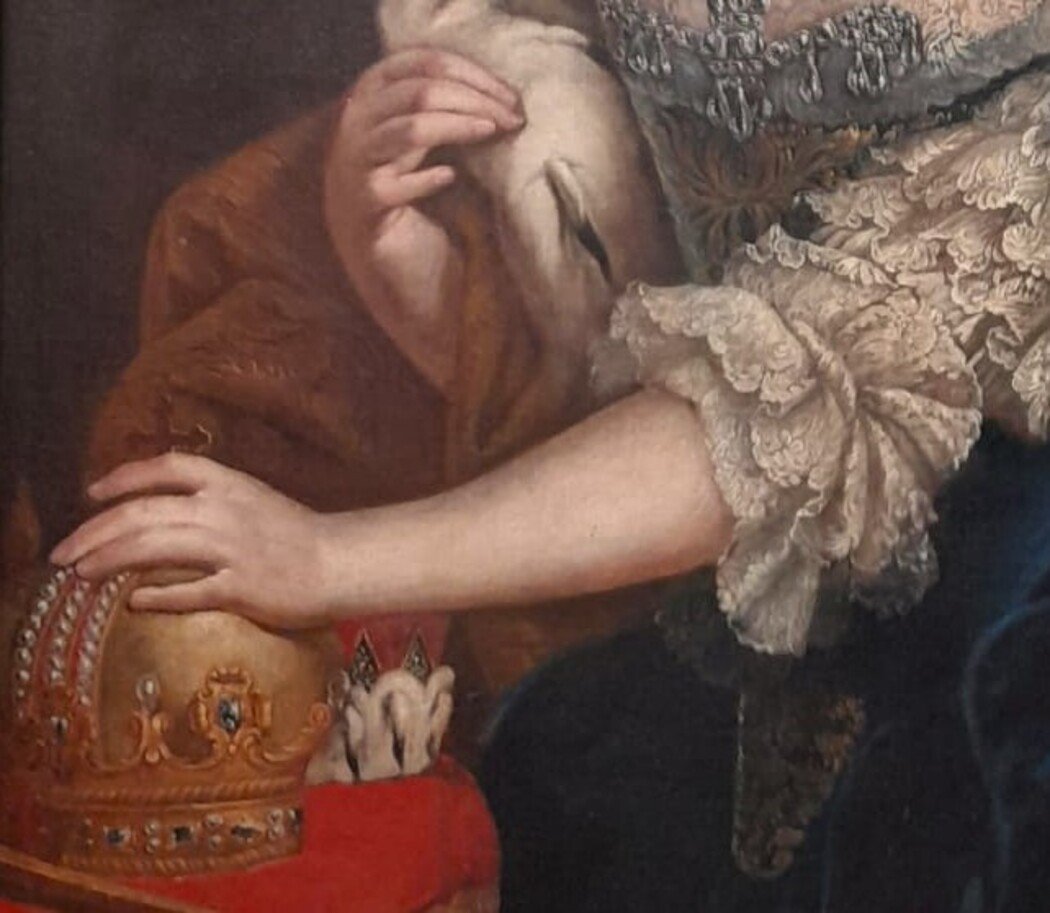 Ancien Portrait De Maria Teresa d'Autriche De 1700-photo-1