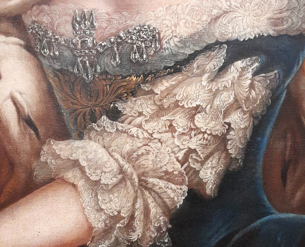 Ancien Portrait De Maria Teresa d'Autriche De 1700-photo-2