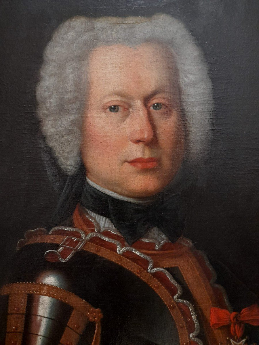 Portrait Français Du 18ème Siècle - Noble En Armure-photo-3