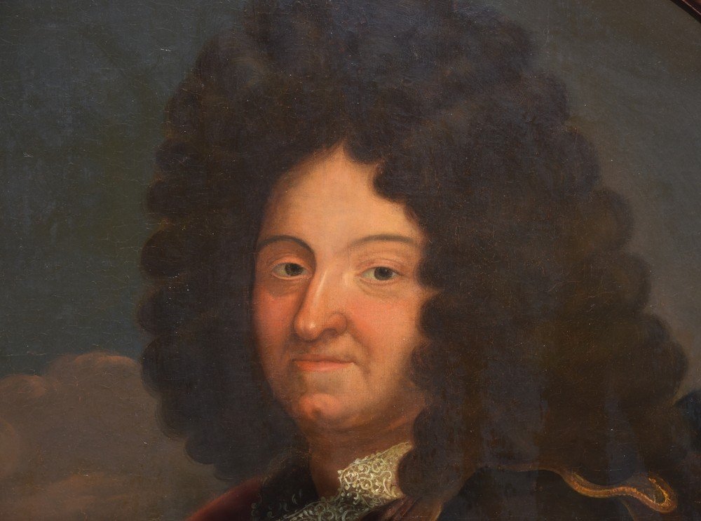 Portrait Ancien 1700 De Louis XIV, Le Roi Soleil-photo-4