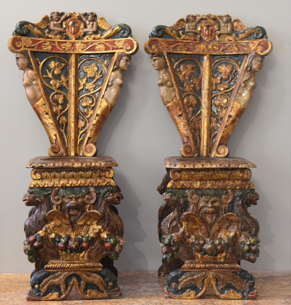 Old Pair Of Renaissance Stools