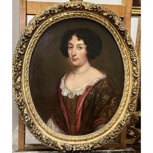 Ancien Portrait d'Une Française De 1700
