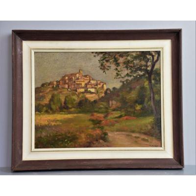 1900 Oil Painting On Panel - French Italian Landscape Painter