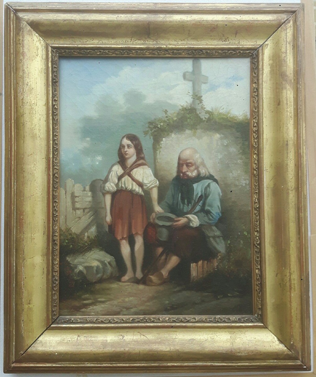 Painting - The Beggars - Signed 'kahn' - 19th Century