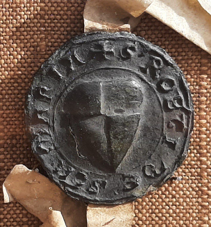 Rare Seal With Its Parchment On Vellum From The 13th Century-photo-2