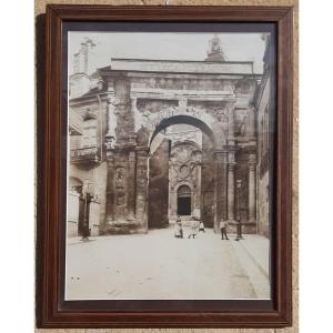 Photo Ancienne Figurant l'Arc De Triomphe Antique De Besançon