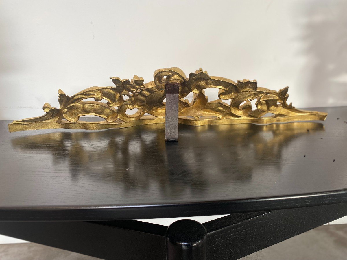 Fire Bar - Andirons Gilt Bronze-photo-3