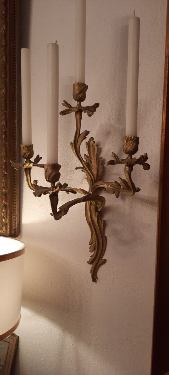 Pair Of Louis XV Style Sconces, XIXth Century-photo-2