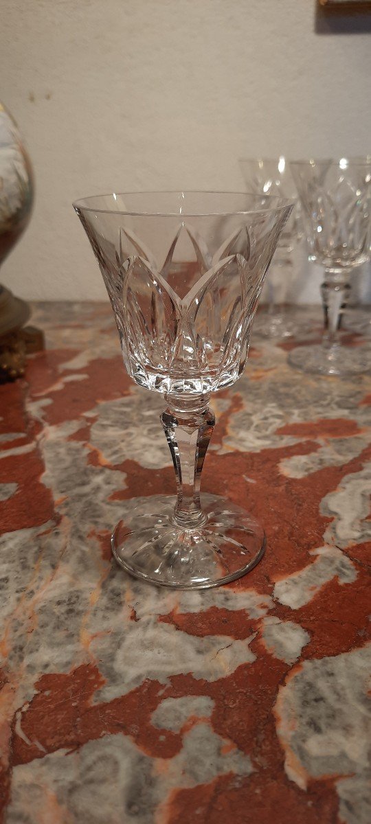 12 Saint Louis Crystal White Wine Glasses Camargue Model-photo-3