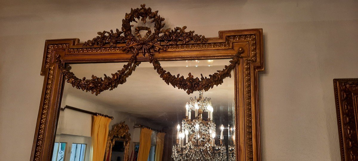 Louis XVI Style Fireplace Mirror 19th Century Period-photo-4