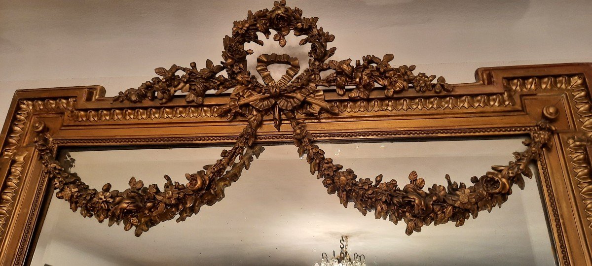 Louis XVI Style Fireplace Mirror 19th Century Period-photo-1