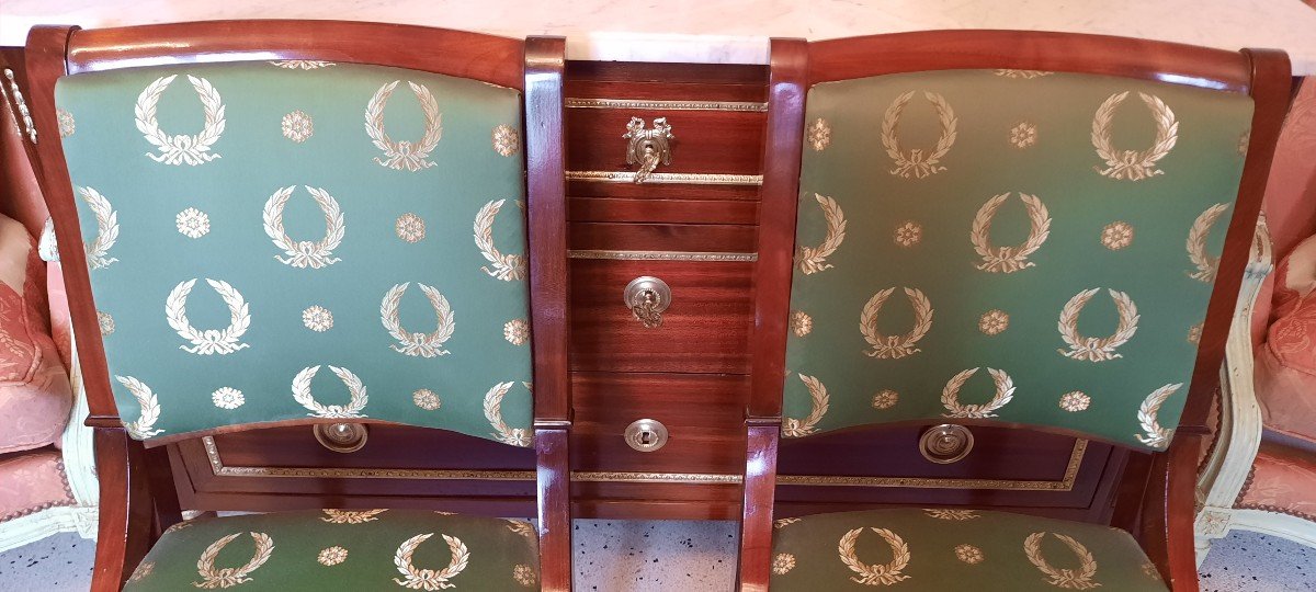 Pair Of Empire Style Mahogany Chairs-photo-4