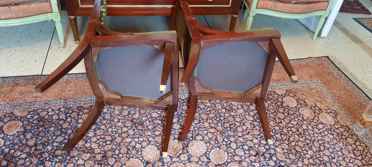 Pair Of Empire Style Mahogany Chairs-photo-6