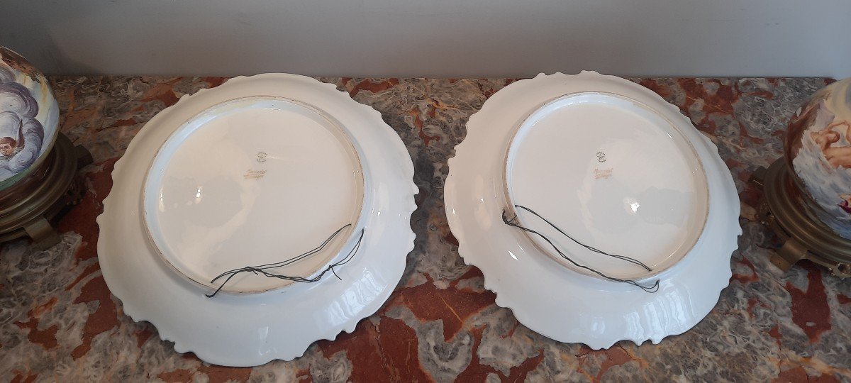 Pair Of Limoges Porcelain Dishes Decorator Marcadet-photo-7