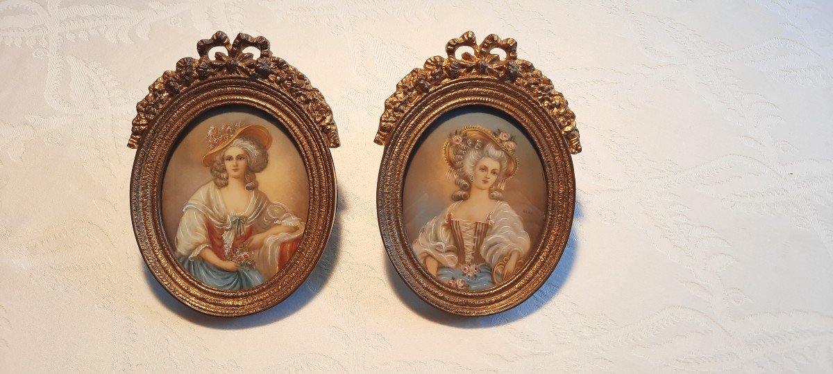 Miniatures Anne Marie De Clermont Et Madame Dugazon 