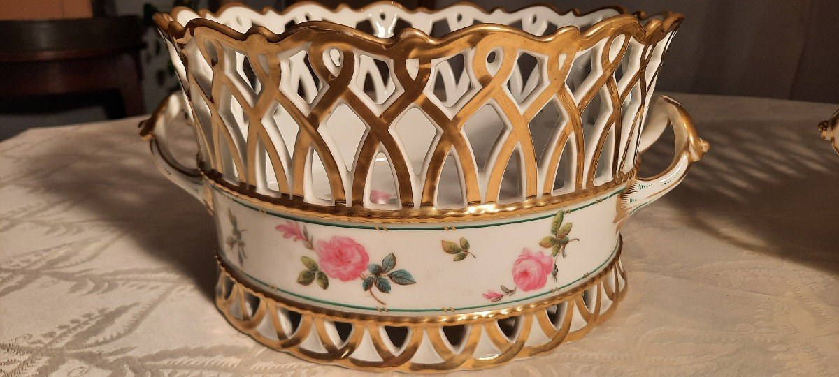 Paire De Corbeilles Porcelaine De Paris XIXème Siècle-photo-4