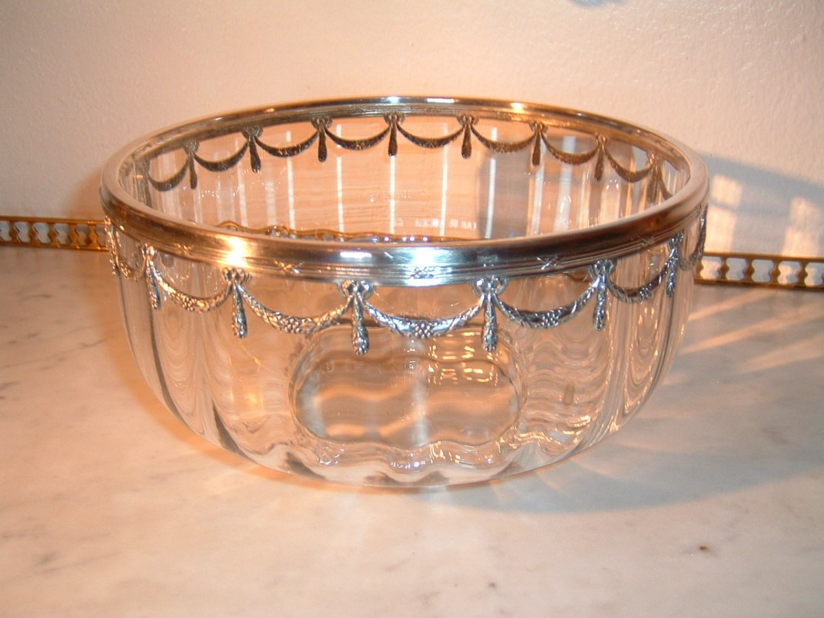 Victor Saglier Crystal And Silver Metal Cup