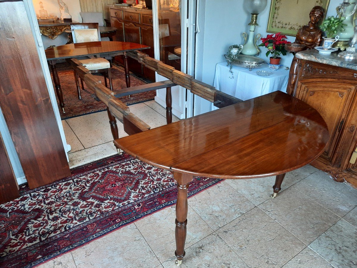 Six Leg Mahogany Table Louis XVI-photo-1