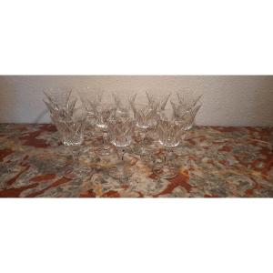 12 Saint Louis Crystal White Wine Glasses Camargue Model