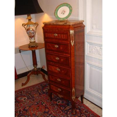 Chest Marquetry Style Transition XIXth Century