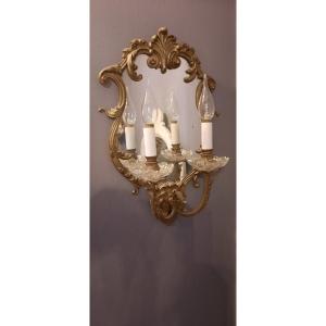 Pair Of Louis XV Style Bronze Wall Lights