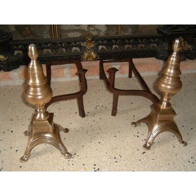 Pair Of Andirons Louis XIV Period