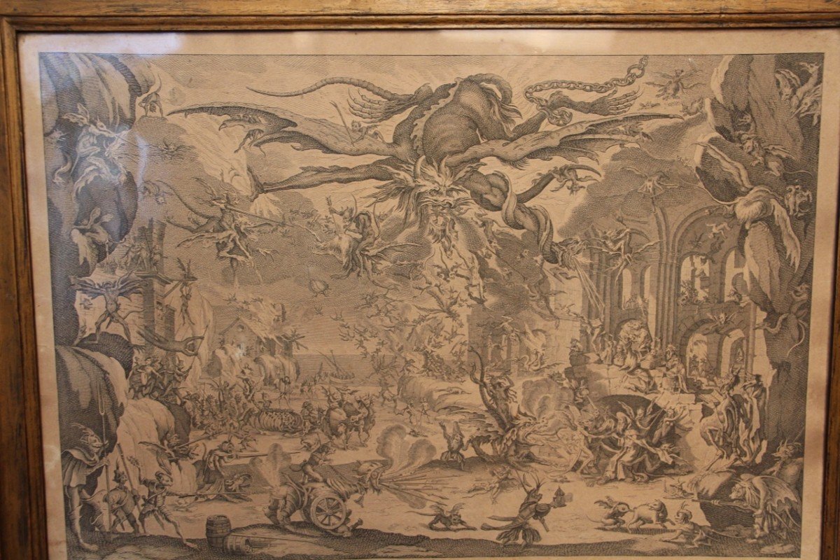 Gravure De Jacques Callot XVIIIeme La Tentation De Saint Antoine-photo-2