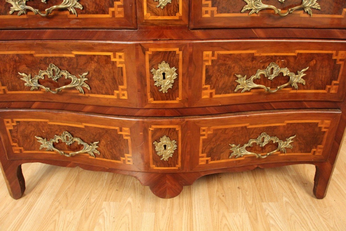 Commode In Marquetry XVIIIth Louis XIV-photo-7