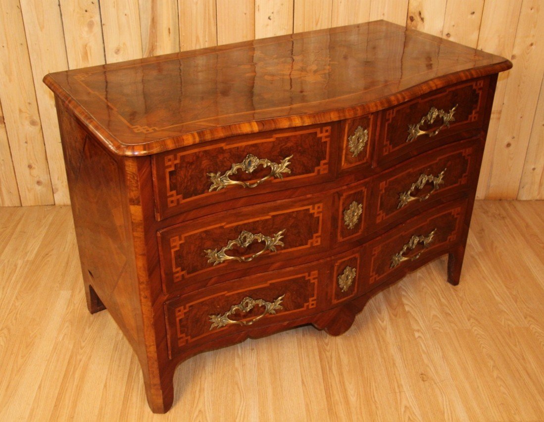 Commode In Marquetry XVIIIth Louis XIV