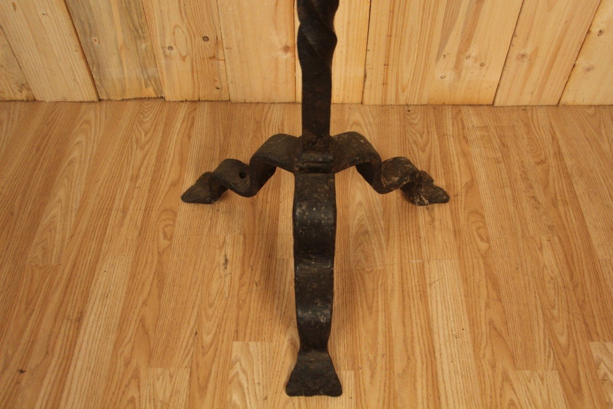 Large Wrought Iron Candlestick-photo-3